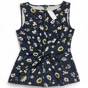 🆕 Floral Tie Waist Shell Top